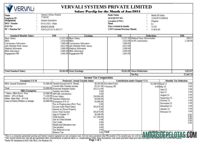 Em branco Modelo de recibo de pagamento da Vervali Systems Software Company em formatos Word e PDF.pdf, 1